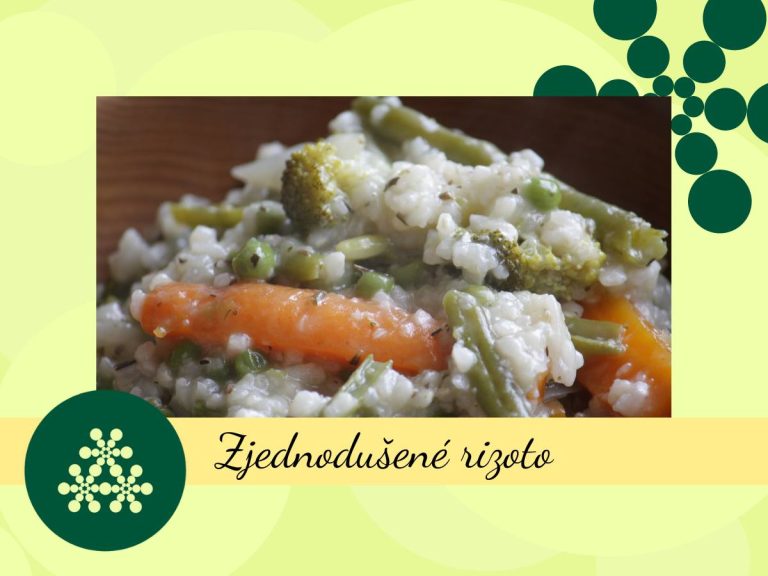 Pokrm zeleninové rizoto, jehož příprava je jednodušší než u původního italského rizota.